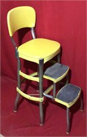 Yellow Pullout Step Stool w/ Seat