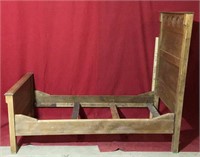 Antique Oak Spoon Carved Youth Bed