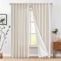 Linen Beige Curtains 84 Inches Long