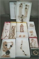 Box-12 PC. Gold Tone Jewelry, Necklaces,