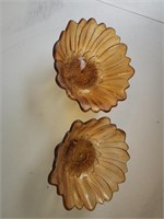 Vintage AMBER Indiana Glass Textured SUNFLOWER