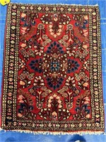 Hand Knotted Persian Sarouk 2x2.6 ft