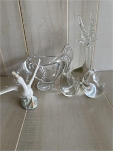Steuben Glass Figurines; Lladro Swan; and more