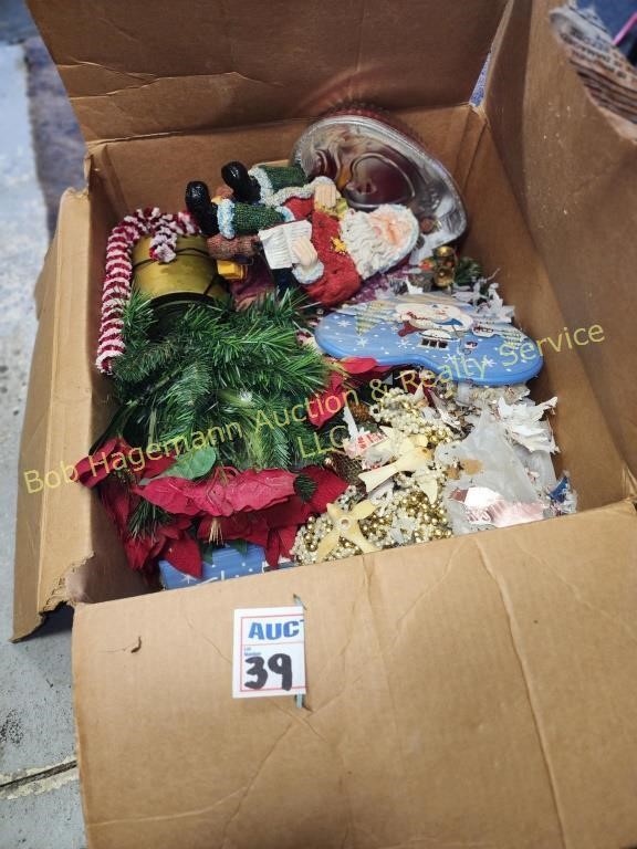 Box Lot of Christmas Decor