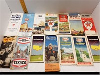 40 VINTAGE US FOLDING MAPS