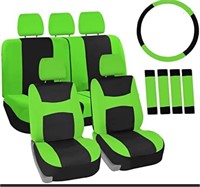 Breezy Flat Cloth Seat Covers - Combo Set Green