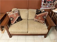 Bassett Heavy Wood Love Seat