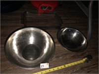 (2) Stainless Mix Bowls & Casserole Dish