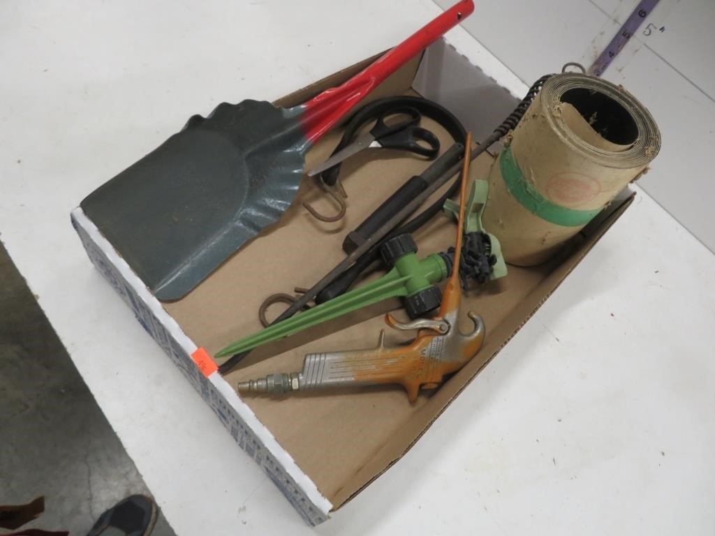Fire place tools, sand paper, air blower