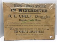 Antique paper advertisement for new drug store