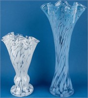 Pair Hand Made Zorza Polish Glass Vases