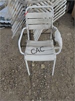 Lot of 14 Stackable Patio Chairs w/Rolling Cart