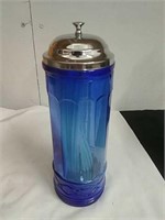 Vintage cobalt blue glass straw holder