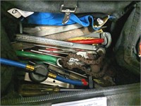 WORK BAG AND ASSORTED TOOLS