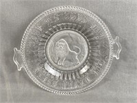Glass Plate w/ Lion & Verse