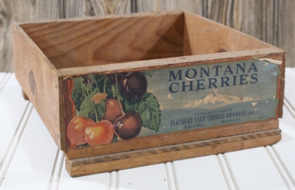Montana Cherries Small Wood Crate
