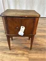 Mid Century Tin Lined Smoking Stand Humidor Table