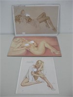 Three Vargas Prints Largest 11"x 15.5"