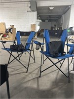 Lot of 2  GCI large outdoor chairs both blue one