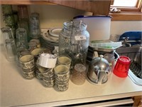 countertop full of items