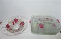 Five pcs Indiana Glass 5 Part Divided \Glass Trays