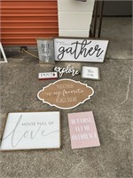 ASSORTED SIGNS (FAMILY, EXPLORE, GATHER, LOVE,
