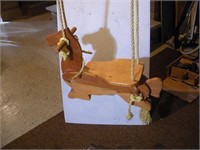 Wooden Child Horse Swing  21x16x8