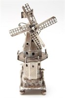 Dutch Silver Articulated Wind Mill w Figures