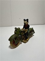 Mickey mouse cast iron motorcycle