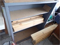 3 Tier Metal Shop Shelving Unit w/2"x2" Lumber -