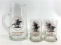 Winchester Safety Award Glass Pitcher & Tumblers