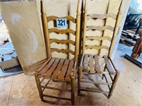 2 Wood Slat Chairs