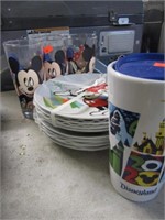 DISNEYLAND CUP & MICKEY MOUSE GLASSES & PLATES