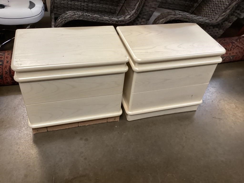 Pair Cream Color 2-Drawer Nightstands
