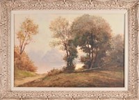Original Landscape Oil Painting Signed Mery
