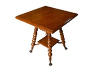 Oak Ball And Claw Foot Side Table