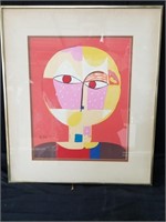 Framed screen print, "Senecio," after Paul Klee