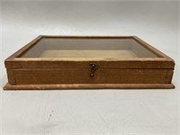 Wood Shadow Box with Glass Top VTG