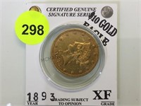 1893 $10 GOLD EAGLE