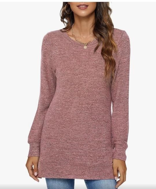 AUSELILY Women's Side Split Long Sweatshirts