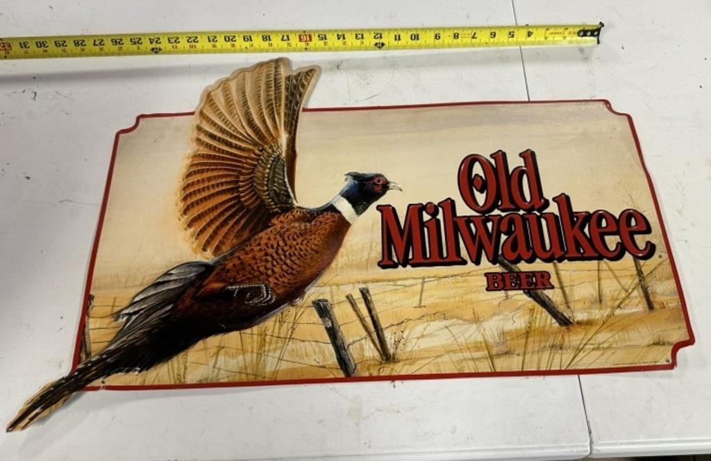 Old Milwaukee Pheasant sign (tin)