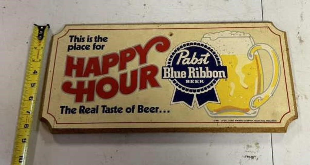 PBR - Happy Hour sign (wood)