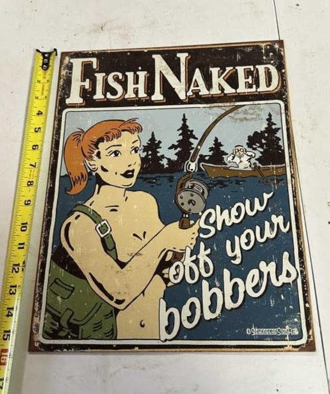 Fish Naked Sign (tin)