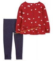CARTER'S $45 Retail 4T Heart-Print Top and Knit