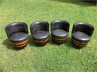 1960s Bourbon Whiskey Barrel Swivel Chairs