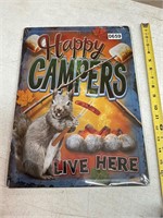 Happy Campers Live Here Tin Sign