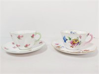 2 - SHELLEY CUPS & SAUCERS