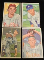 (4) 1952 Bowman Baseball Cards