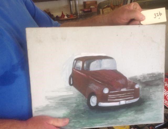 Car painting on canvas