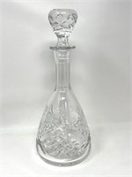 Beautiful Etched Pressed Crystal Decanter Bottle